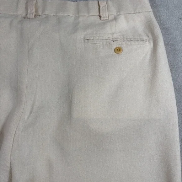 VTG Polo Ralph Lauren Chino Pants Mens 38/32 Beige Linen/ Silk Mid Straight Leg - Picture 10 of 11
